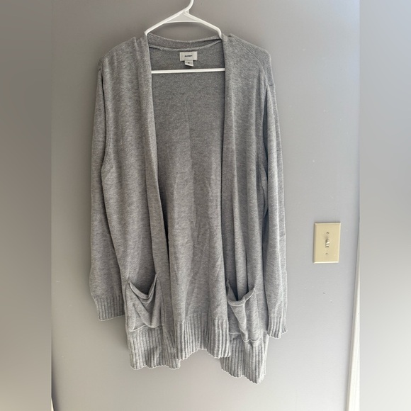 Old Navy Open Front Long Knit Cardigan Sweater Woman’s SZ XL Grey Lightweight - Picture 1 of 8